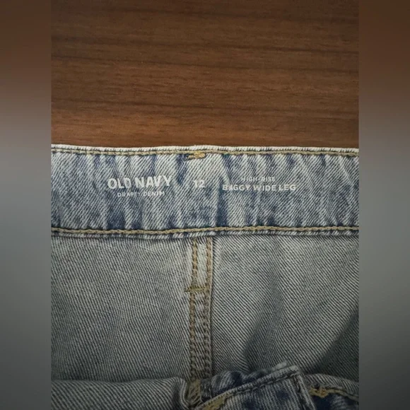 Old Navy Jeans Womens Size 12 High Rise Baggy Wide Leg Drapey Denim - Picture 5 of 7